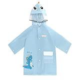 Quniko Casaco De Chuva Infantil De Dinossauro Com Viseira Com Capuz Fofo De Desenho Animado Para Meninos E Meninas De 2 A 10 Anos Dinossauro Azul 4 6 Years