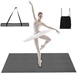 QVEEQ Tapete De Pista De Dança Portátil- Superfície Antiderrapante Reversível Para Balé- Sapateado- Jazz E Dança Pop- 122 X 91 Cm Com Mochila De Transporte E Alças - Leve E Fácil De Armazenar
