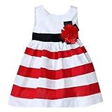 Qvkarw Vestido Infantil Infantil Listrado Sem Mangas Saia Feminina Larga Casual Roupas Flores Meninas Vestidos De Batizado Vermelho 2 3 Anos