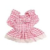 QWINEE Lindo Vestido Para Cães Com Acabamento De Babados E Renda De Gato Vestidos De Princesa Com Decoração De Laço Saia Tutu Para Cachorro Saia De Tutu Para Festas De Fim De Ano Traje Para Gatos Pequenos E Médios Cães Gatinho Rosa GG