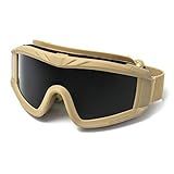 QWORK Airsoft Goggles Outdoor Sports Military Airsoft Tactical Anti Fog Goggles With 3 Interchangable Lens UV Protection Shooting Glasses For Paintball Riding Cycling