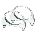 QWORK Gancho De Exaustão Com Ponta Silenciadora U Bolt 2 Pacotes De 7 6 Cm Clipe De Escape Universal OD Silenciador Braçadeira De Tubo De Escape De Aço Inoxidável