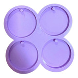 R138 Molde De Silicone Redondo Círculos Chaveiro Resina