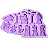 R564 Molde De Silicone Presépio Completo Resina Decorar
