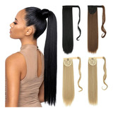 Rabo De Cavalo Liso Longo 75cm Longo 220g Bio Fibra
