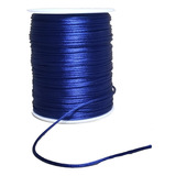 Rabo De Rato Cordão Cetim 1mm Diversas Cores 100mts Cor Azul escuro
