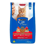 Ração Cat Chow Nestle Sabor Carne 10kg Para Gatos Adultos