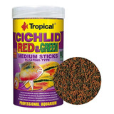 Ração De Ciclídeos Tropical Cichlid Red green M Sticks 360g