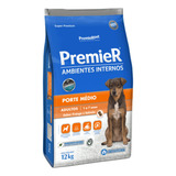 Ração Premier Ambientes Internos Cães Adultos Porte Médio Frango E Salmão 12kg