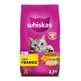 Ração Whiskas Para Gatos Adultos 1 Sabor Frango 2 7kg