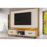 Rack Bancada C Painel P Tv Até 75 Polegadas Madri Led E Ni