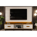 Rack Bancada C Painel P Tv Até 75 Polegadas Madri Led E Ni