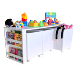 Rack Com Baús Infantil Com Porta Livros