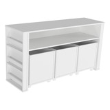 Rack Com Baús Infantil E Porta Livros Larissa 100 Mdf