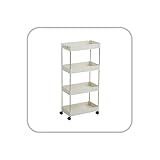 Rack De Banheiro 4 Andares C Rodinha Organizador De Espaço Para Armazenamento De Produtos De Higiene E Limpeza Prateleira Para Banheiro