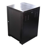 Rack De Piso Padrão 19 16u X 570 Mm Preto Porta De Acrilico