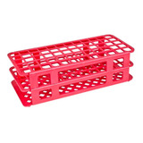 Rack Estante Plástica Vermelha Para Tubos 16mm Com 60 Furos