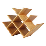 Rack Mini Adega Porta 8 Garrafas Vinho Bambu Mor