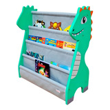 Rack Para Livros Infantil Standbook Montessoriano Dinossauro