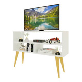 Rack Para Sala Quarto Tv 43 Retro Moderno Luxo Chile Branco