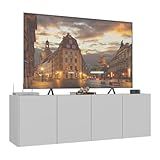 Rack Para Tv Até 50 Polegadas Com 4 Portas Suspenso Multimóveis Mp1070 Branco
