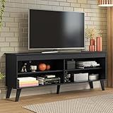 Rack Para Tv Até 65 Polegadas Com Pés Preto Turim Madesa