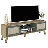 Rack Para TV Até 75- Com 2 Portas De Abrir CHARLOTTE Cor Carvalho C-Menta - Artely