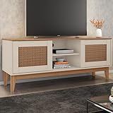 Rack Sala Safira Para Tv Até 55 Polegadas Com Pés Em Madeira Off White-noce