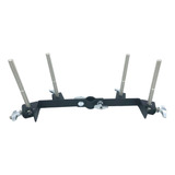 Rack Suporte Percussão Bloco Cowbell Meia Lua 4 Hastes Clamp Cor Prateado