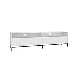 Rack Tubular Para TV 50 2 Portas Basculantes BRV Branco Preto