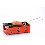 Racleteira A Vela cor Vermelha Com 1 Kg De Queijo Raclette