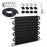 Radiador De óleo De Motor Remoto De 10 Passagens De 10 Mm 5 40 6 Cm Resfriador De Transmissão De 10 Fileiras Com Kit De Montagem De Mangueira