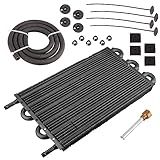 Radiador De óleo De Transmissão De 6 Fileiras Controle Remoto Universal De Alumínio De 6 Passagens Kit De Radiador De óleo De Motor De 5 40 6 Cm Com Kit De Montagem De Mangueira