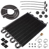 Radiador De óleo De Transmissão De 8 Fileiras Kit De Radiador De óleo De Motor Remoto Universal De Alumínio Com Kit De Montagem De Mangueira