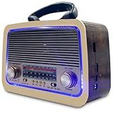 Radinho Vintage Rádio Retro Bluetooth Caixa Som Caixinha Potente Caixinha Portátil Potente Excelentes Graves Entradas Usb Micro SD Aux Usb Mp3 Microfone Usb Amplificado Festas E Eventos Am Fm