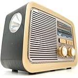 Rádio à Pailha Retrô Portátil Mp3 Usb Cartão Sd Am Fm C Bluetooth Com Cabo De Energia