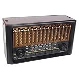 Rádio AM FM Bluetooth Portátil Retro Vintage Antigo Recarregável 3183 Com Lanterna Embutida Entradas SD TF Aux Bateria E Pilha Bivolt Univerza Produtos Marrom