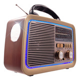 Rádio Am Fm Retrô Vintage Antigo Bluetooth Pen Drive Bivolt Cor Madeira Clara 110v/220v