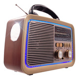 Rádio Am Fm Retrô Vintage Antigo Bluetooth Pen Drive Bivolt Cor Madeira Clara 110v 220v