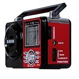 Rádio AM FM Retrô Vintage Portátil Com Bluetooth Cartão SD TF Auxiliar Recarregável Bivolt 110v 220v AD 1088 Antigo A Pilha E Tomada Com Lanterna Univerza Vermelho