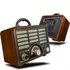 Rádio Antigo Bluetooth Am Fm Mp3 Recarregável Bivolt Retrô Portátil Tf 3 Bandas