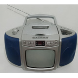 Rádio Antigo Boombox Cd Am fm Excess Modelo Ebx tv600 Ler