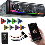 Rádio Auto Mp3 Bluetooth 7 Cores Com Chicote Conector Usb