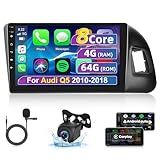 Rádio Automotivo Para Audi Q5 2010 2011 2012 2018 Com Carplay Sem Fio E Android Auto 8 Núcleos Android 13 2 64G Rádio Com Tela Sensível Ao Toque De 9 Polegadas Com WiFi E DSP 32EQ Câmera De