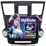 Rádio Automotivo Para Toyota Highlander 2008 2013 Atualização De Tela Sensível Ao Toque HD De 10 1 Polegadas Suporte Estéreo Highlander Sem Fio Carplay Android Bluetooth 5G Wi Fi FM GPS