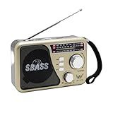 Rádio Caixa Som X BASS FM AM Multi Banda Som De Qualidade Portatil Retro Vibes Champions Rox Bege 