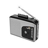 Rádio ERYUE 234 Toca Fitas Portátil Rádio Am Fm Conversor De Fita Cassete Para Mp3 Gravador De Som Alto Falante Embutido Com Entrada Para Fone De Ouvido
