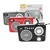 Rádio FM AM SW USB Cartão De Memória Receptor De 3 Bandas AD 1708 Vermelho Preto Cinza