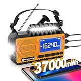 Rádio Meteorológico De Emergência Manivela Manivela Rádio De Emergência 37000 MWh AM FM NOAA Rádio Meteorológico Com Visor LCD Lanterna De 3 Modos Alarme SOS Bússola Fone De Ouvido Para