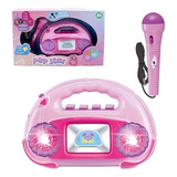 Rádio Musical Interativo Infantil Microfone Luz Pop Star